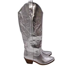 Womens Quepiano Silver Cowboy Boots Parties, Rodeo, Horseback Riding Wedding 11